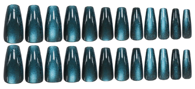 Celestial Glaze β Blue Cat Eye Press-On Nail Set