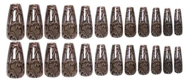 Venom Vibe β Brown Snake Print Press-On Nail Set