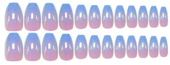 Blue Drip – Blue Chrome Ombre Press-On Nail Set