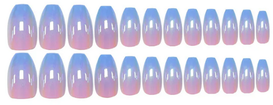 Blue Drip – Blue Chrome Ombre Press-On Nail Set