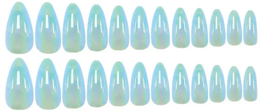 Moon Tide – Blue Marble Chrome Iridescent Press-On Nail Set