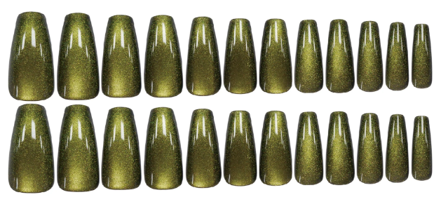Envy Beam – Green Cat Eye Press-On Nail Set