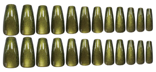 Envy Beam – Green Cat Eye Press-On Nail Set